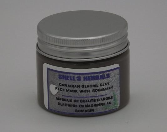 CANADIAN GLACIAL CLAY FACE MASK WITH  ROSEMARY MASQUE DE BEAUTE D'ARGILE GLACIAIRE CANADIENNE AU ROMARIN